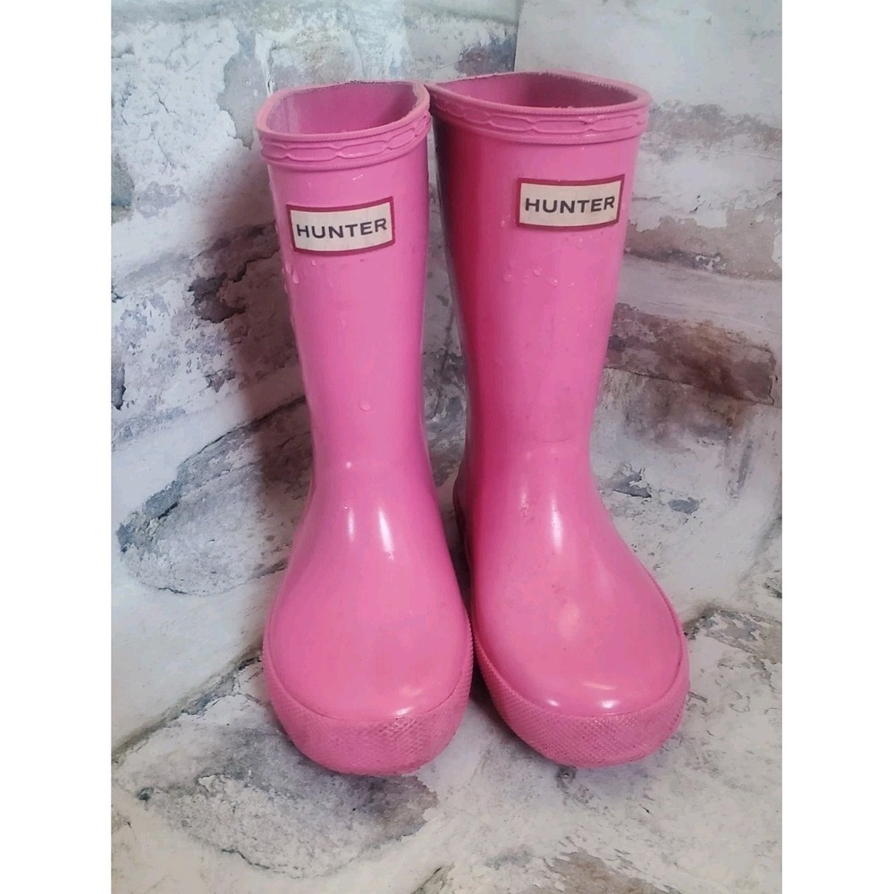 Hunter First Classic Rain Pink Boots Size UK 9/ US 10